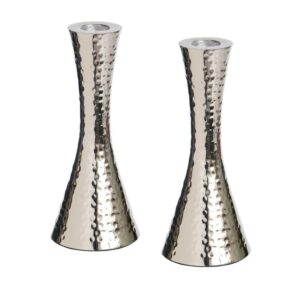Candelabros x2, aluminio plateado