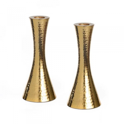 Candelabros x2, aluminio dorado